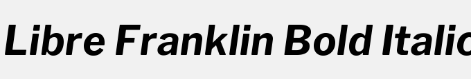 Libre Franklin Bold Italic